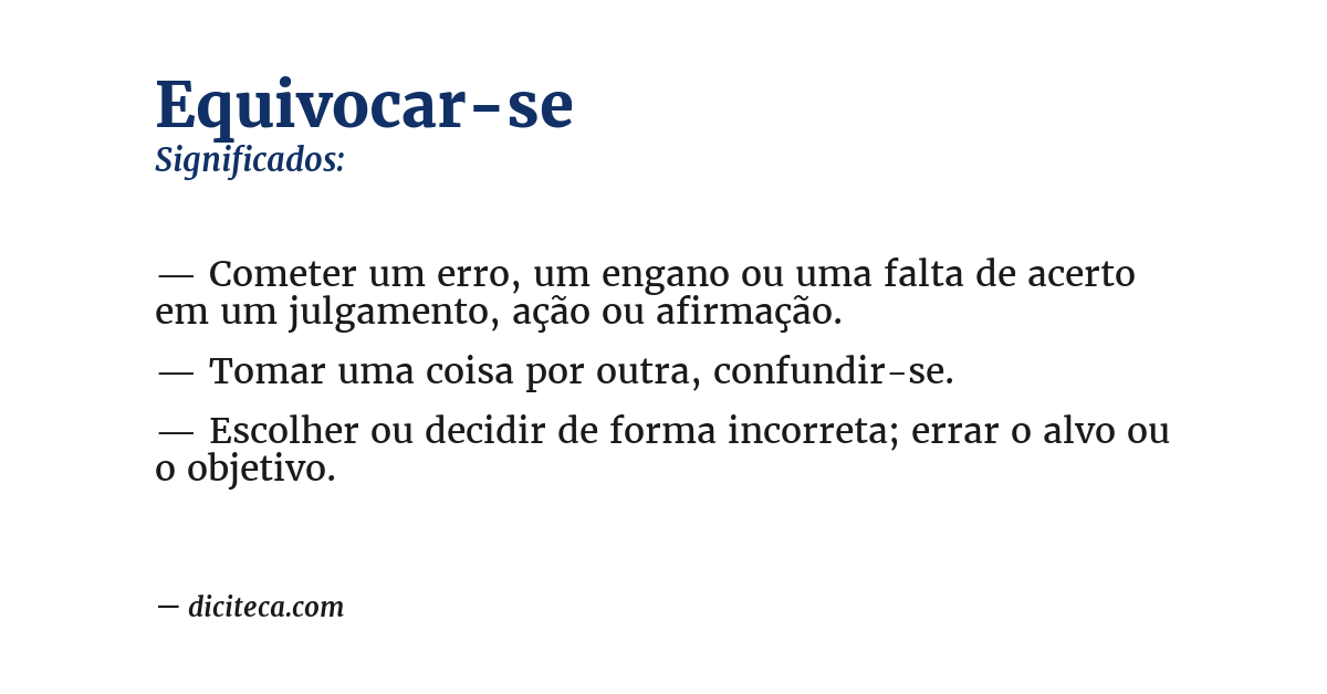 Significado de equivocar-se