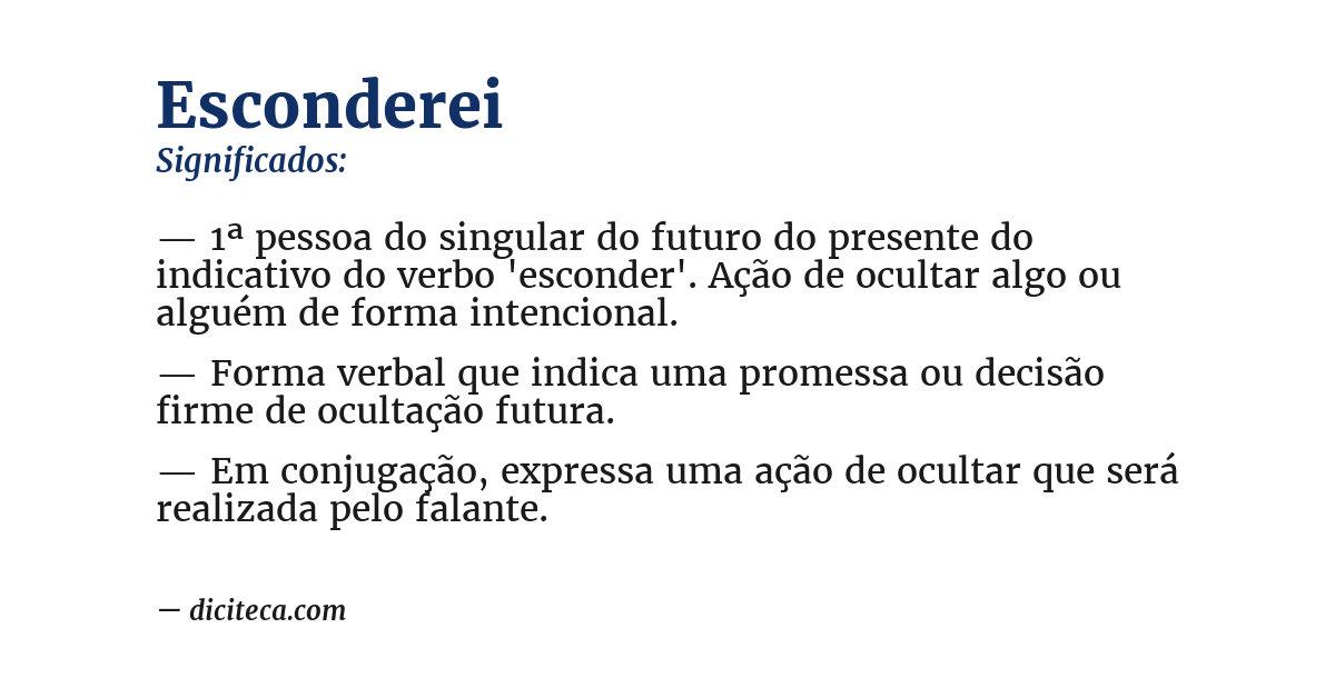 Significado de esconderei