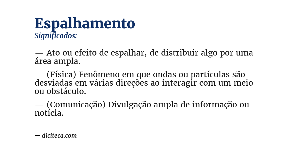 Significado de espalhamento