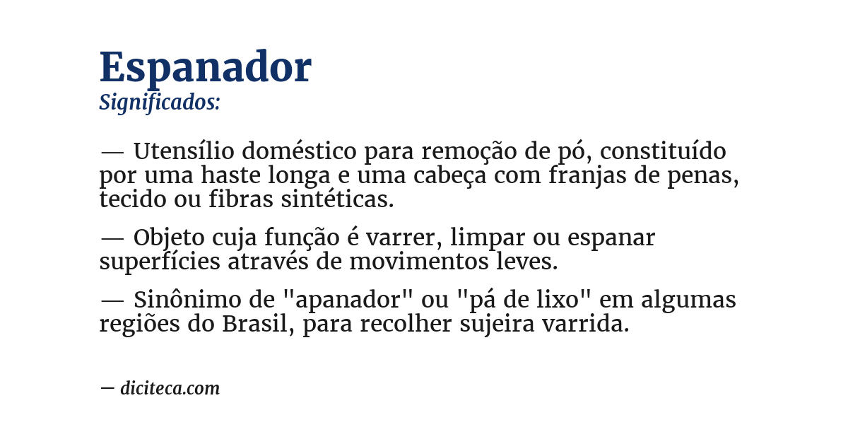 Significado de espanador