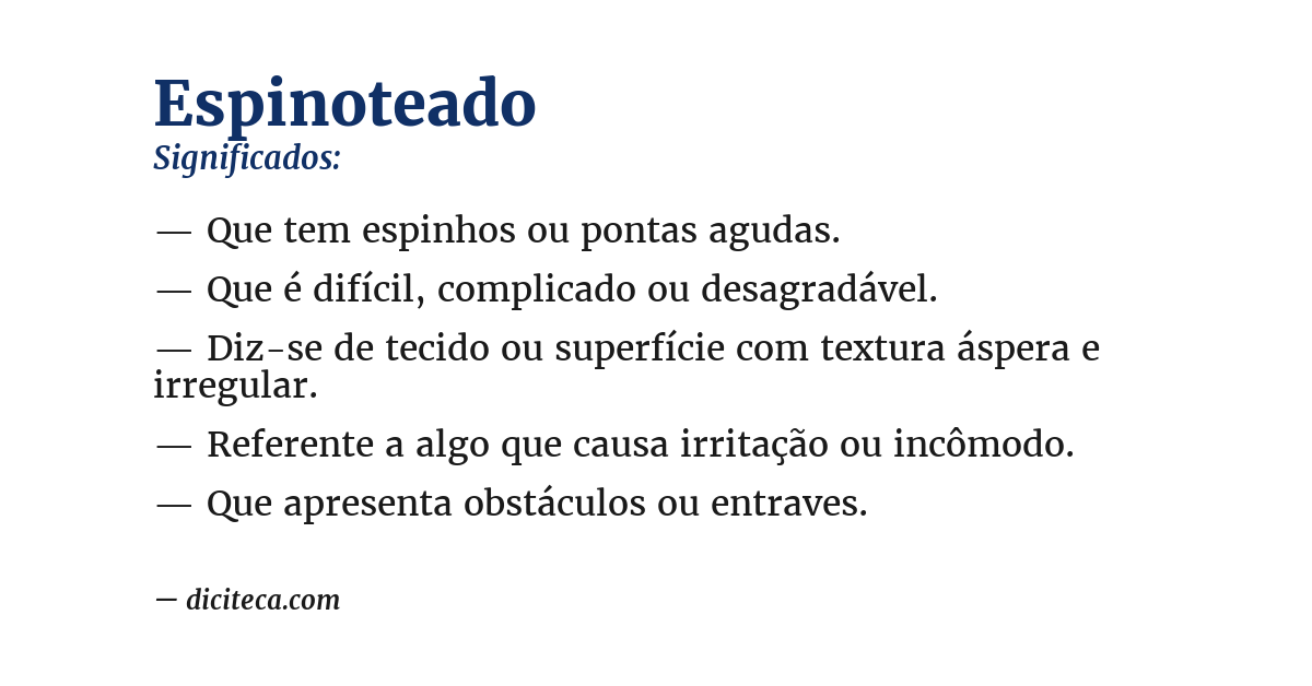 Significado de espinoteado