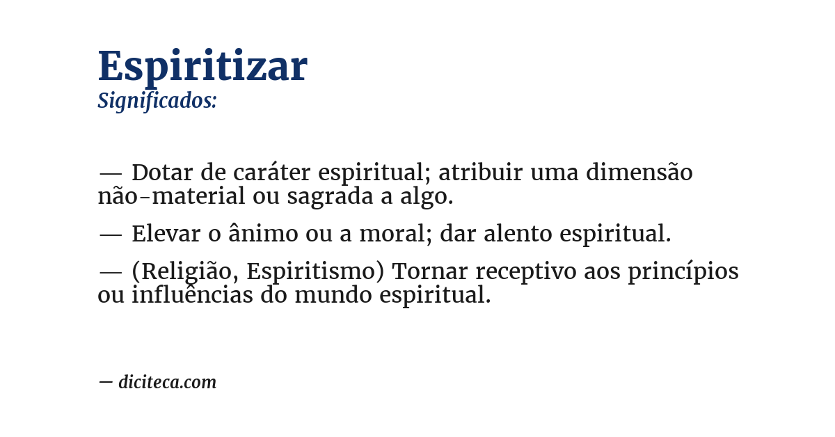 Significado de espiritizar