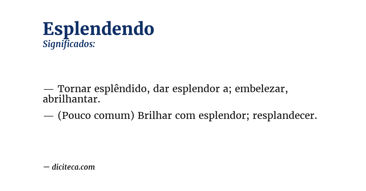 Significado de esplendendo