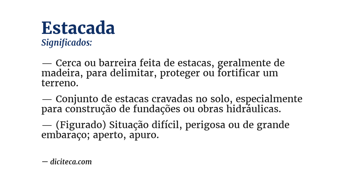 Significado de estacada
