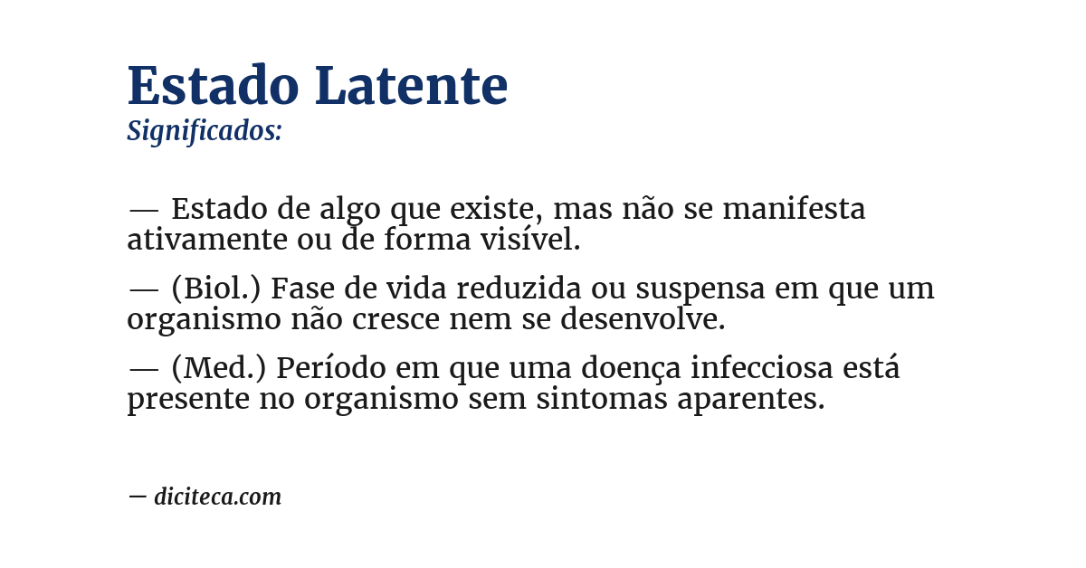 Significado de estado latente