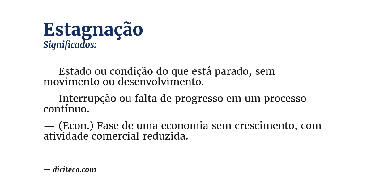 Significado de estagnação