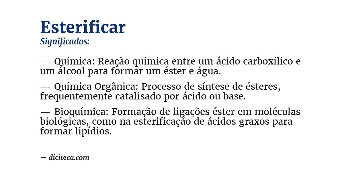 Significado de esterificar