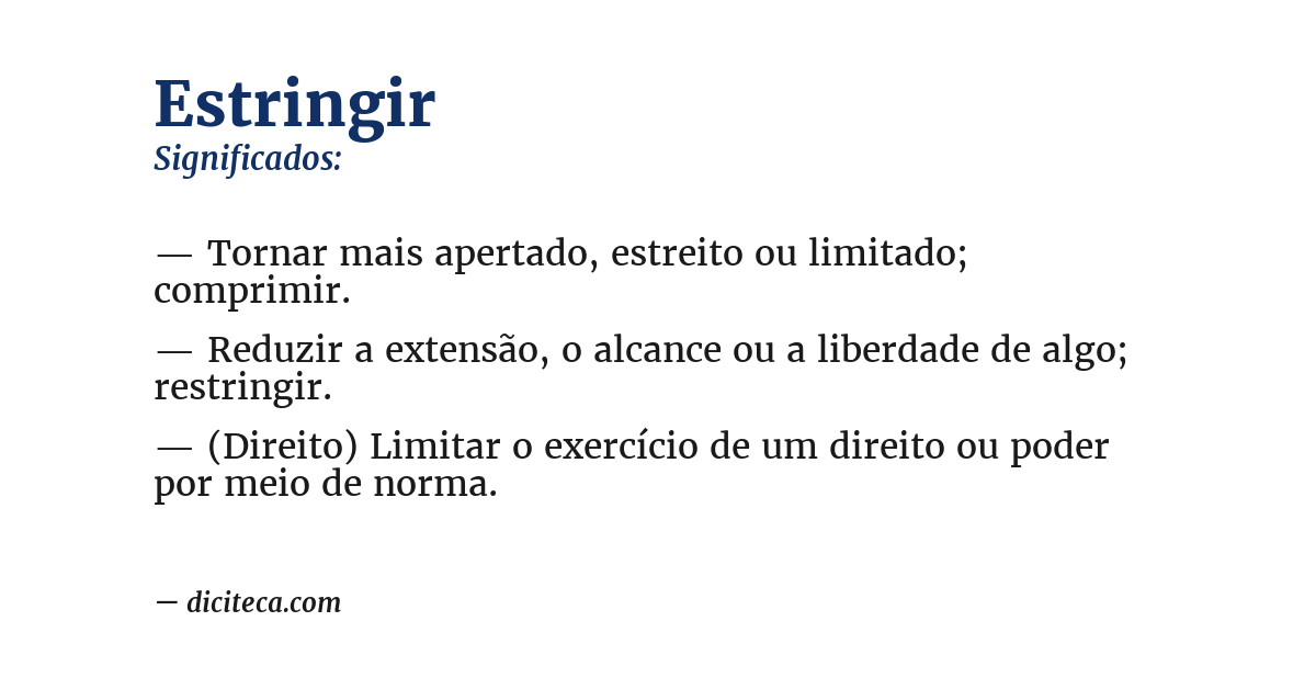 Significado de estringir