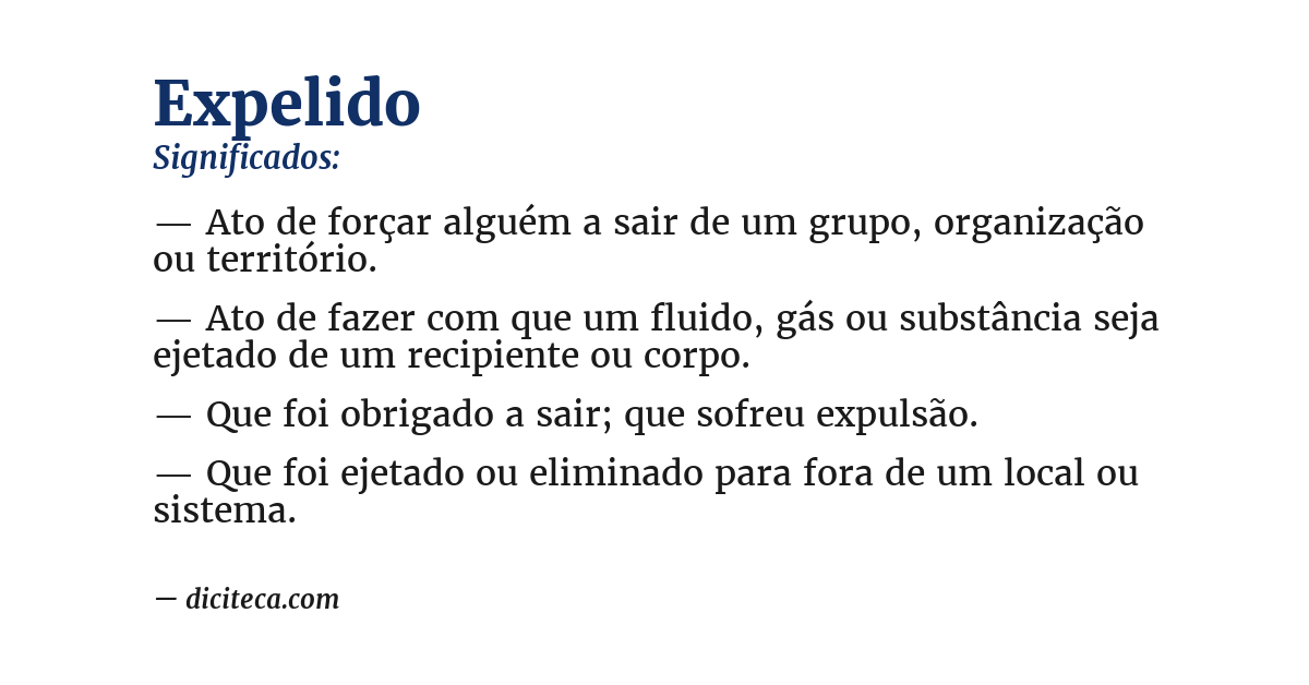 Significado de expelido