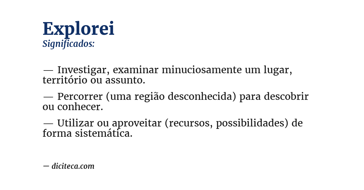 Significado de explorei