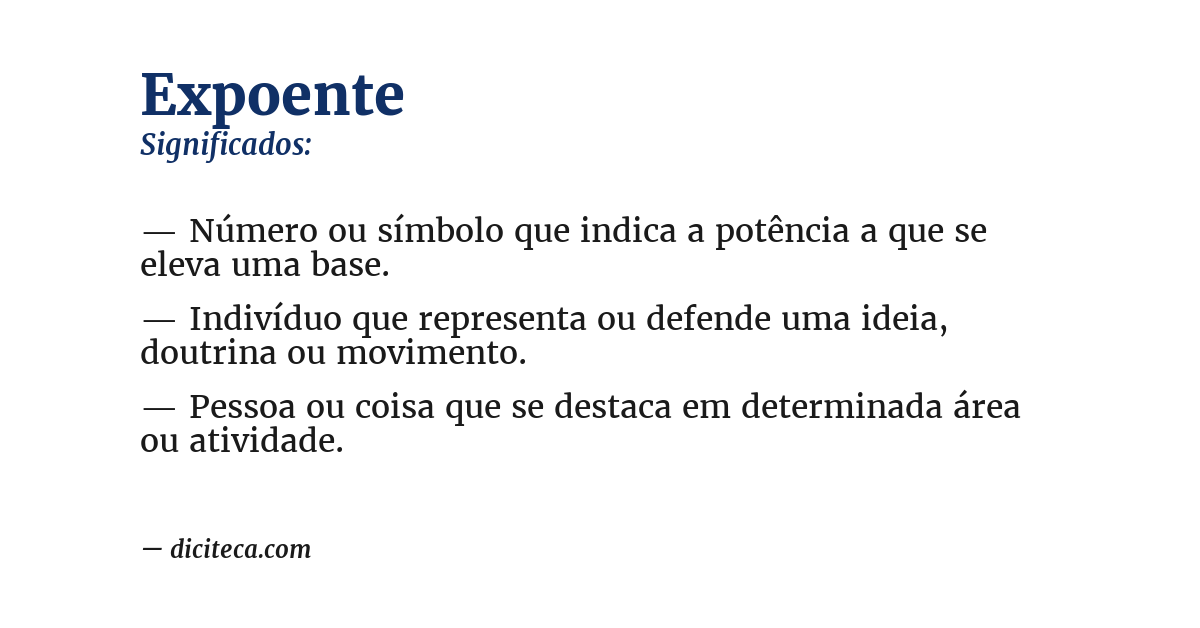 Significado de expoente