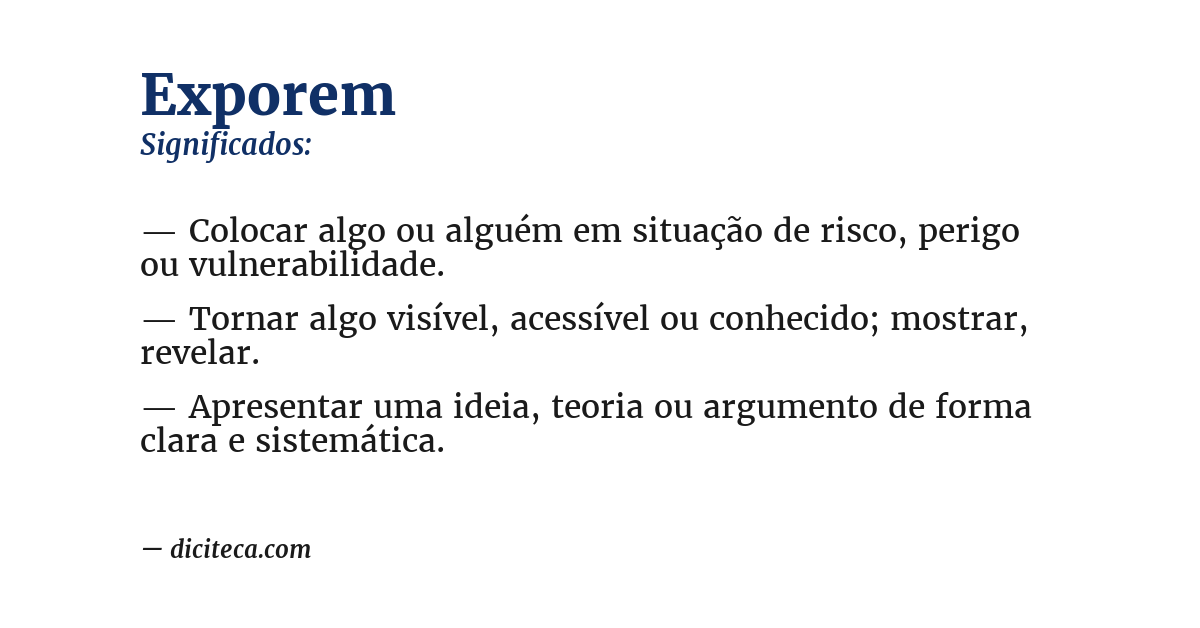 Significado de exporem