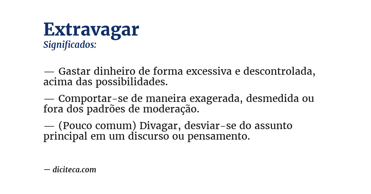 Significado de extravagar
