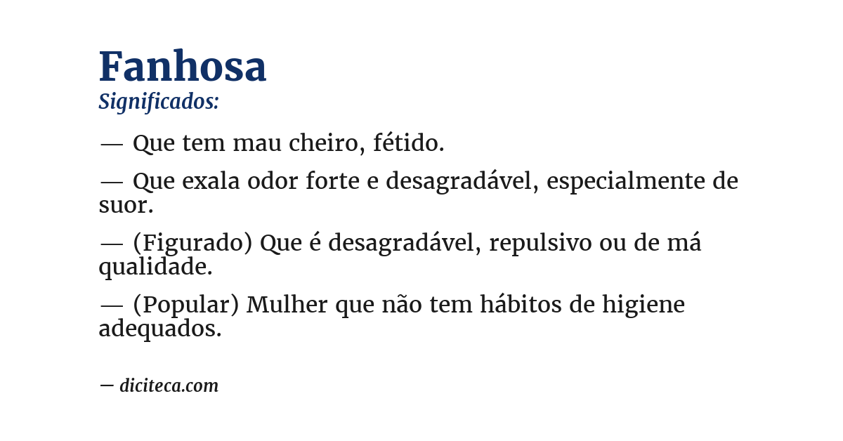 Significado de fanhosa
