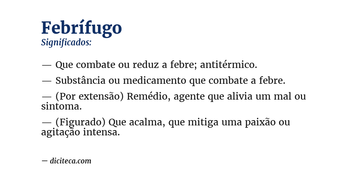 Significado de febrífugo