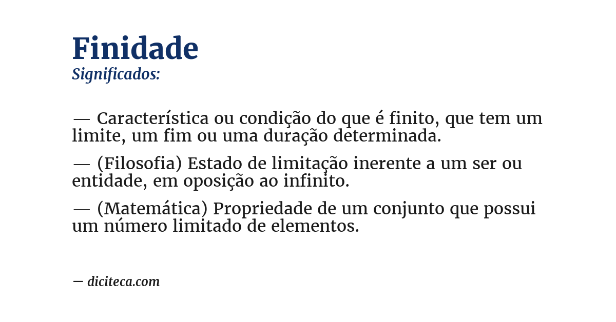 Significado de finidade
