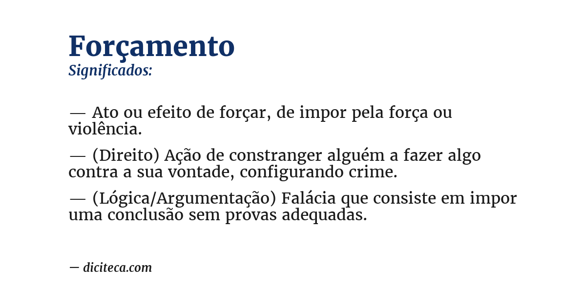Significado de forçamento