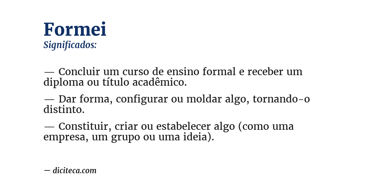 Significado de formei