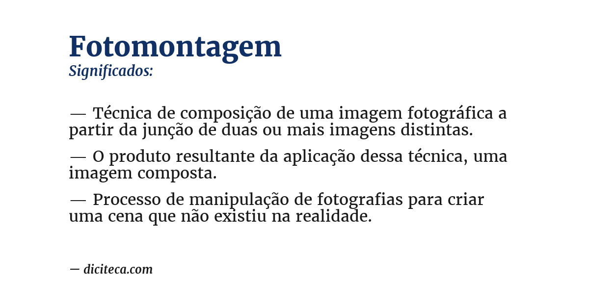Significado de fotomontagem