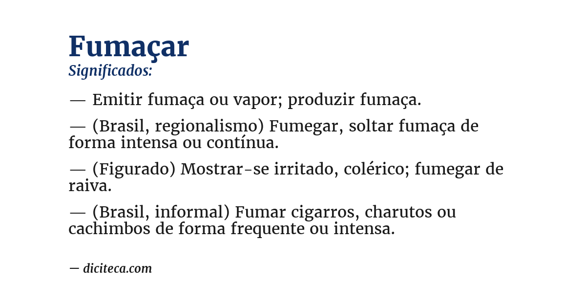 Significado de fumaçar