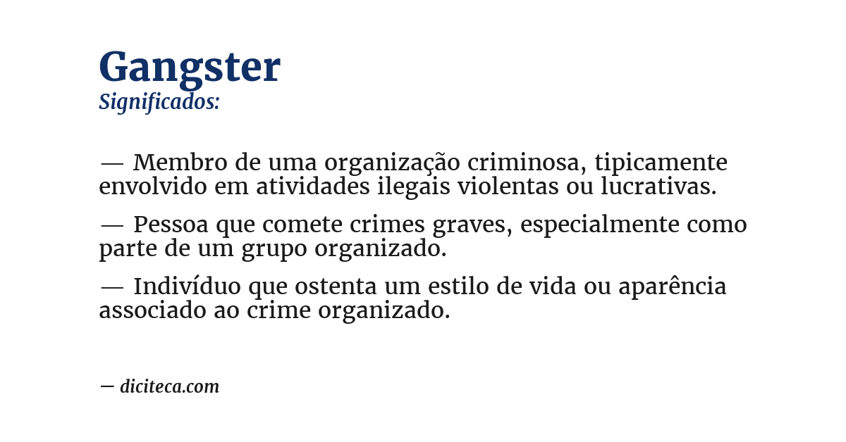 Significado de gangster