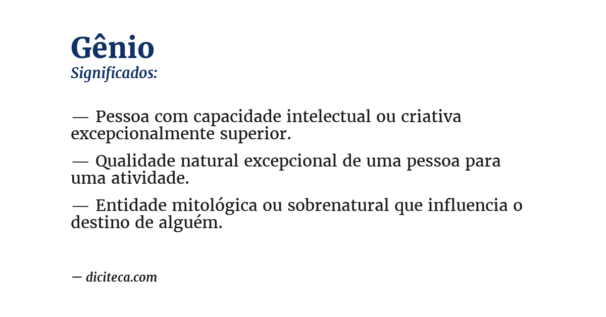 Significado de gênio