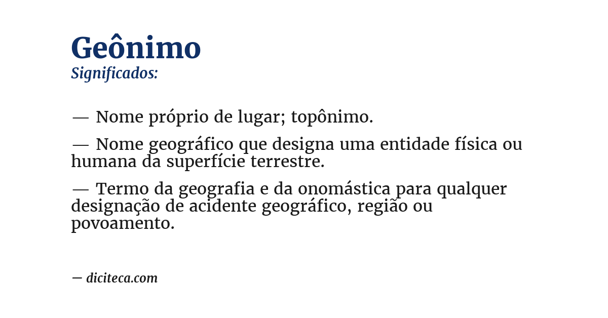 Significado de geônimo