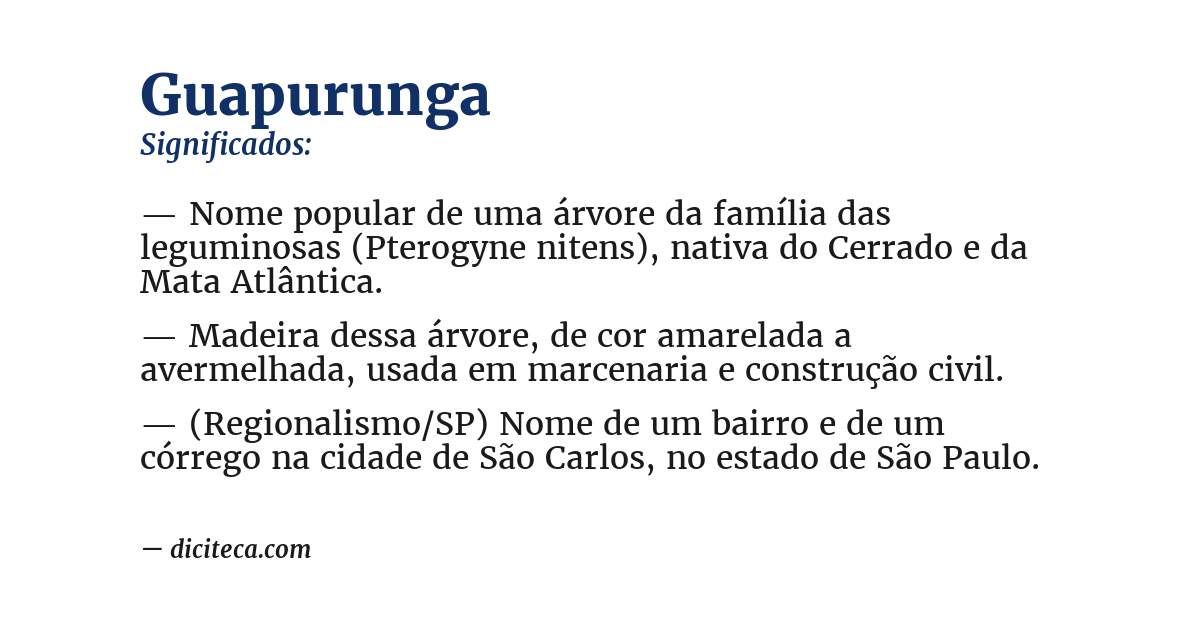 Significado de guapurunga