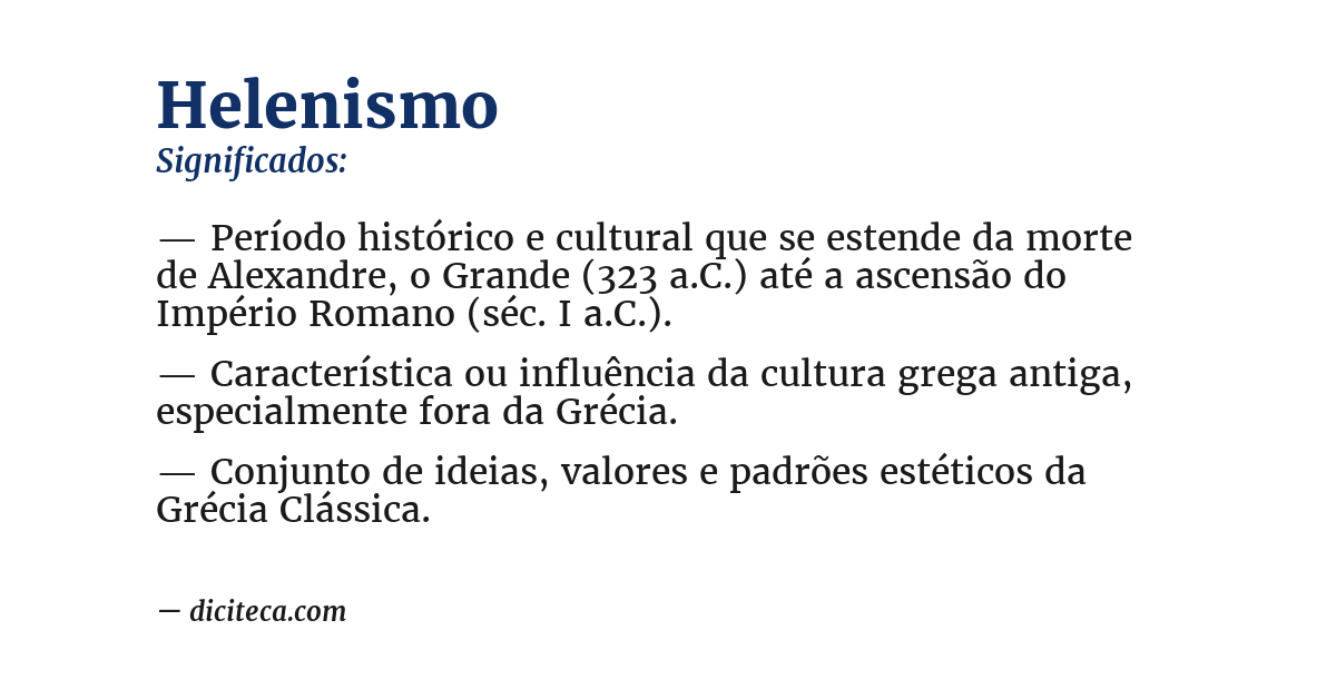 Significado de helenismo