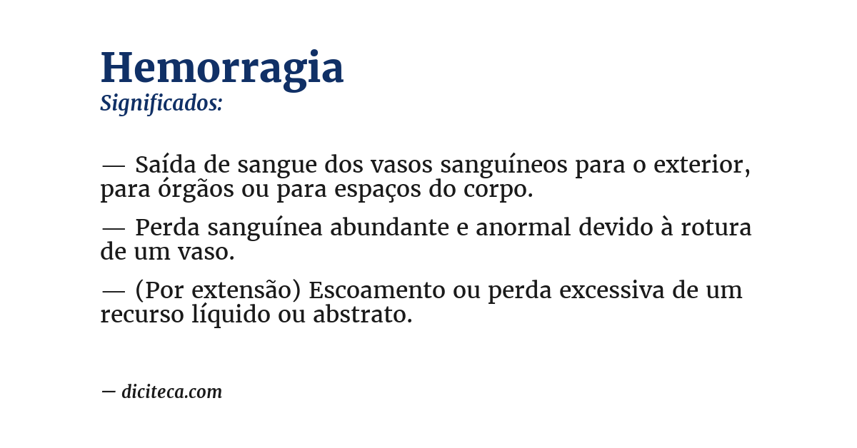 Significado de hemorragia
