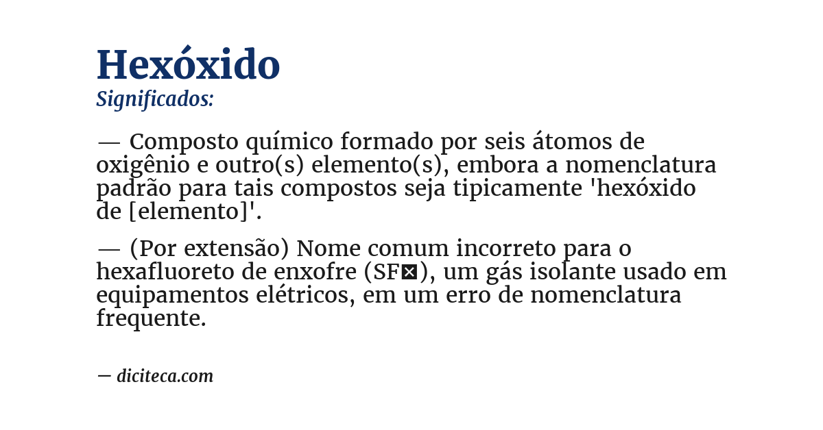 Significado de hexóxido