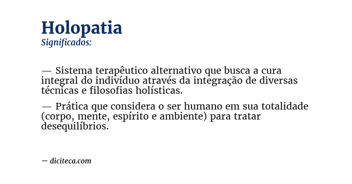 Significado de holopatia