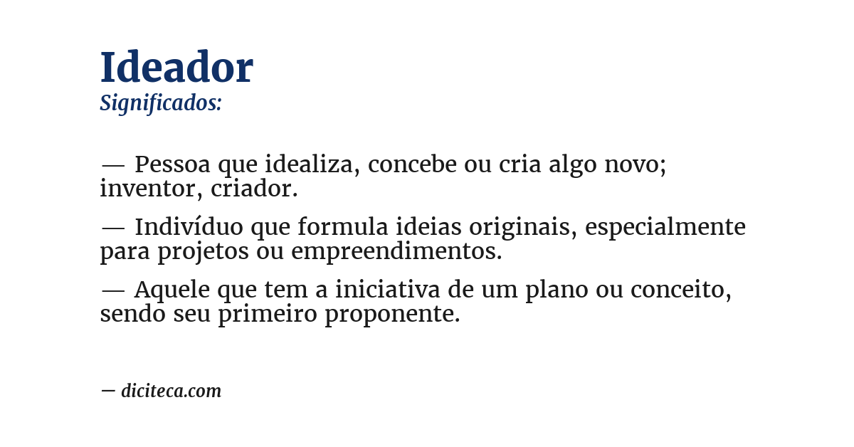 Significado de ideador