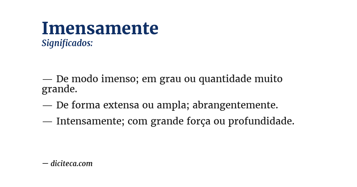 Significado de imensamente