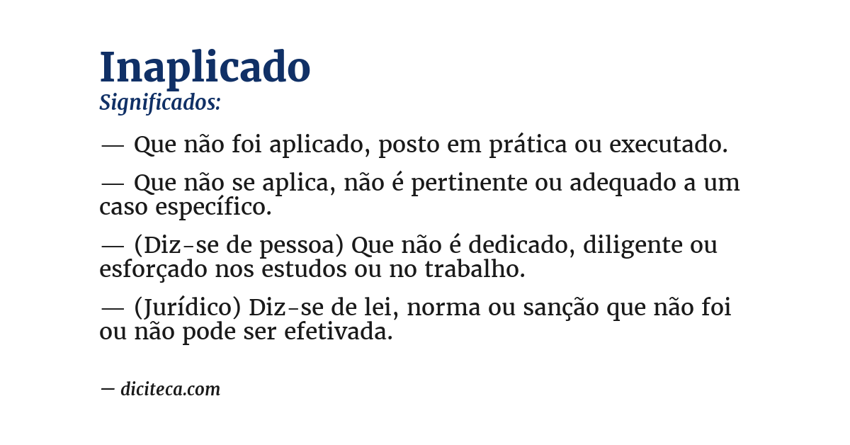 Significado de inaplicado