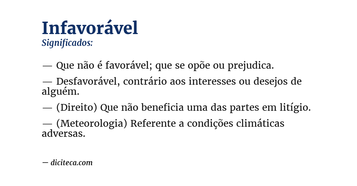 Significado de infavorável