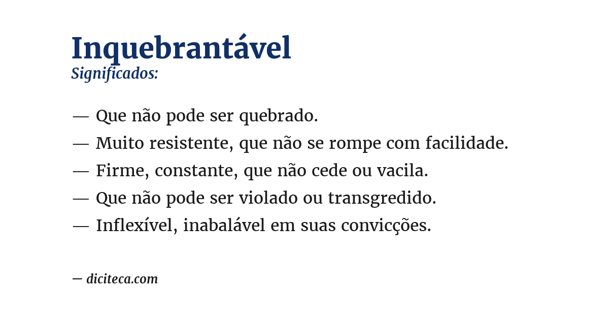 Significado de inquebrantável