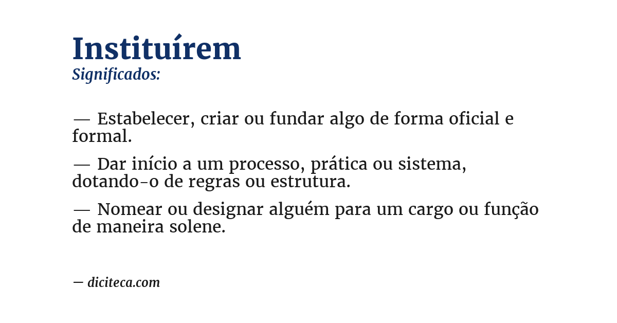 Significado de instituírem