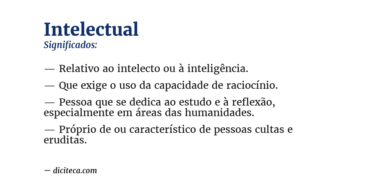 Significado de intelectual