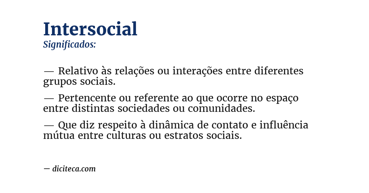 Significado de intersocial