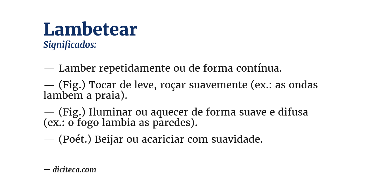 Significado de lambetear
