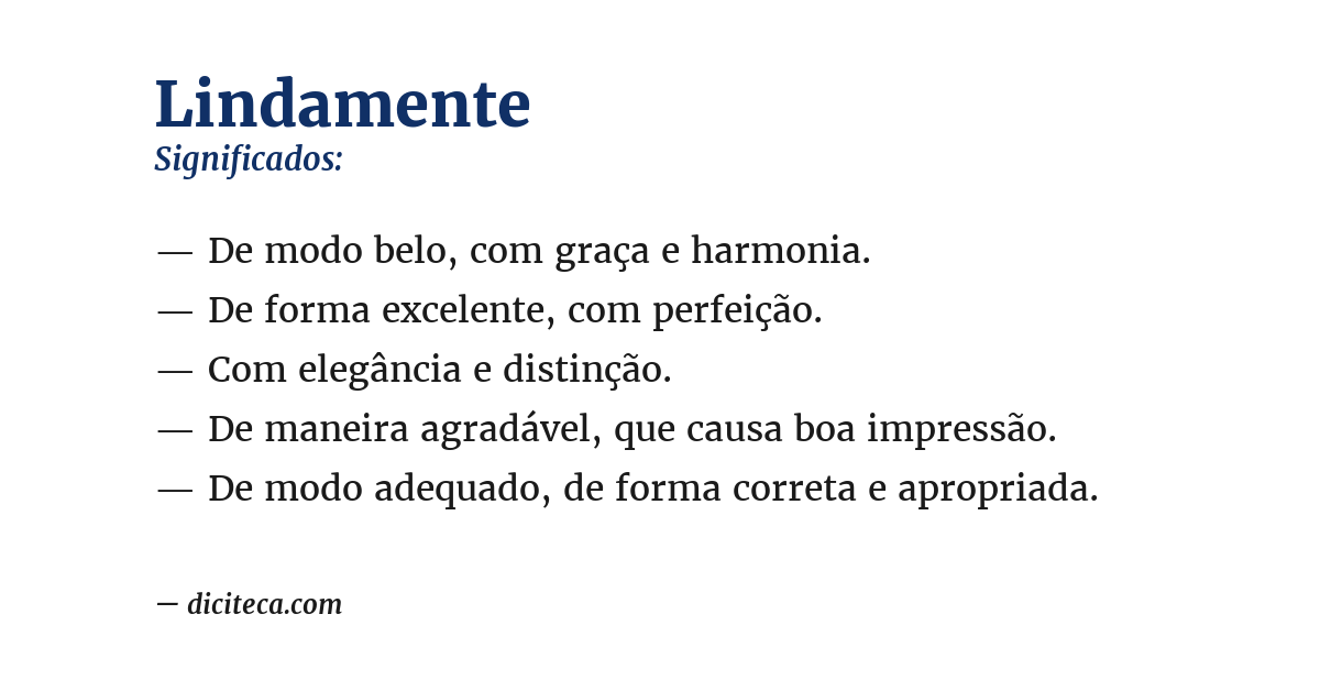 Significado de lindamente