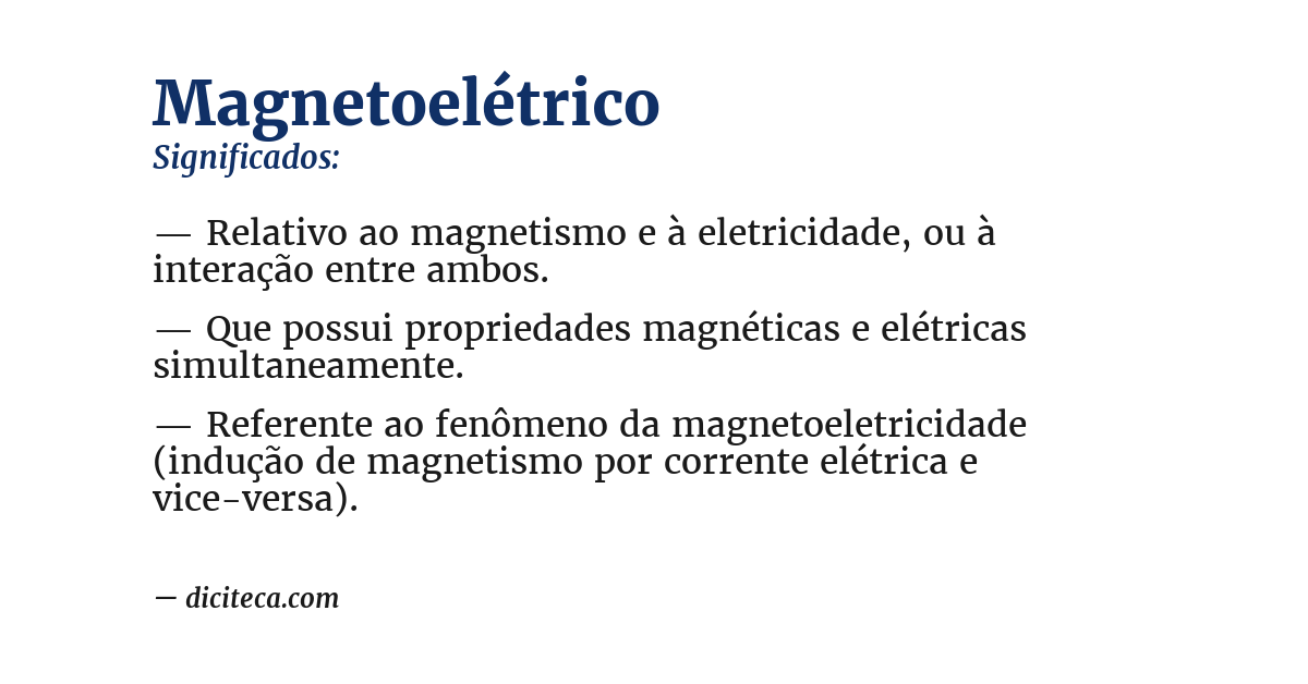 Significado de magnetoelétrico