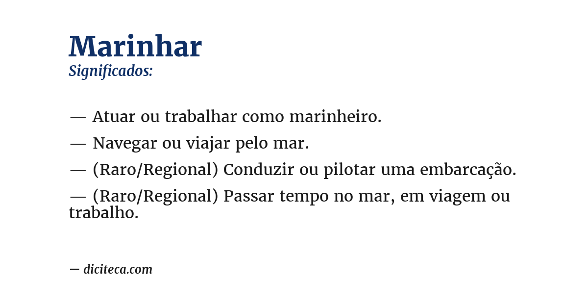Significado de marinhar