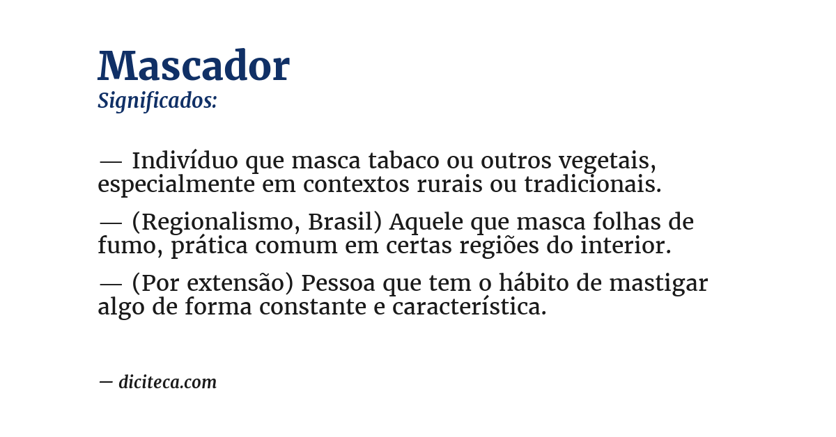Significado de mascador
