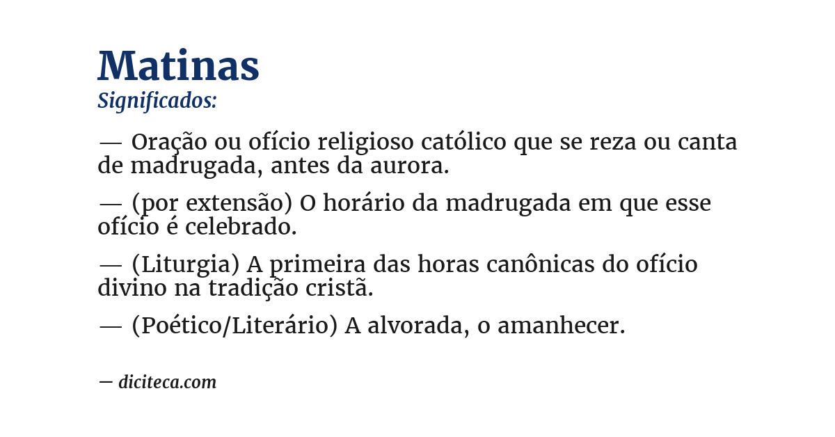 Significado de matinas