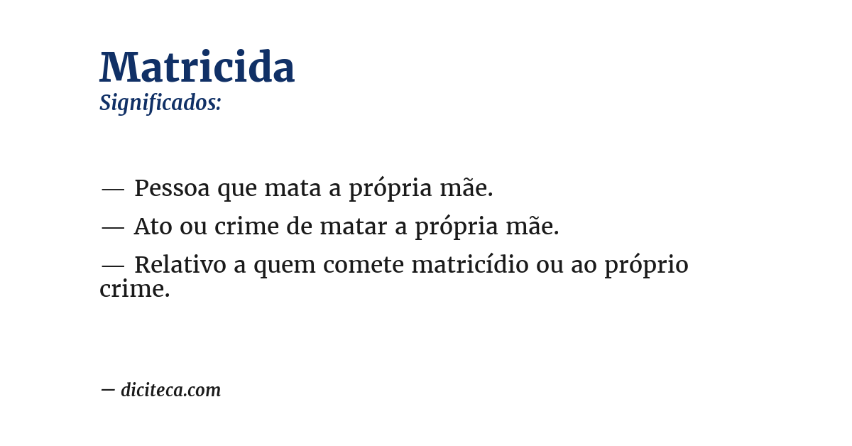 Significado de matricida