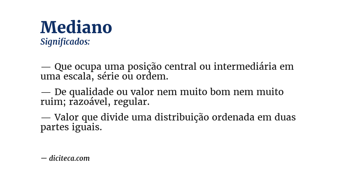 Significado de mediano