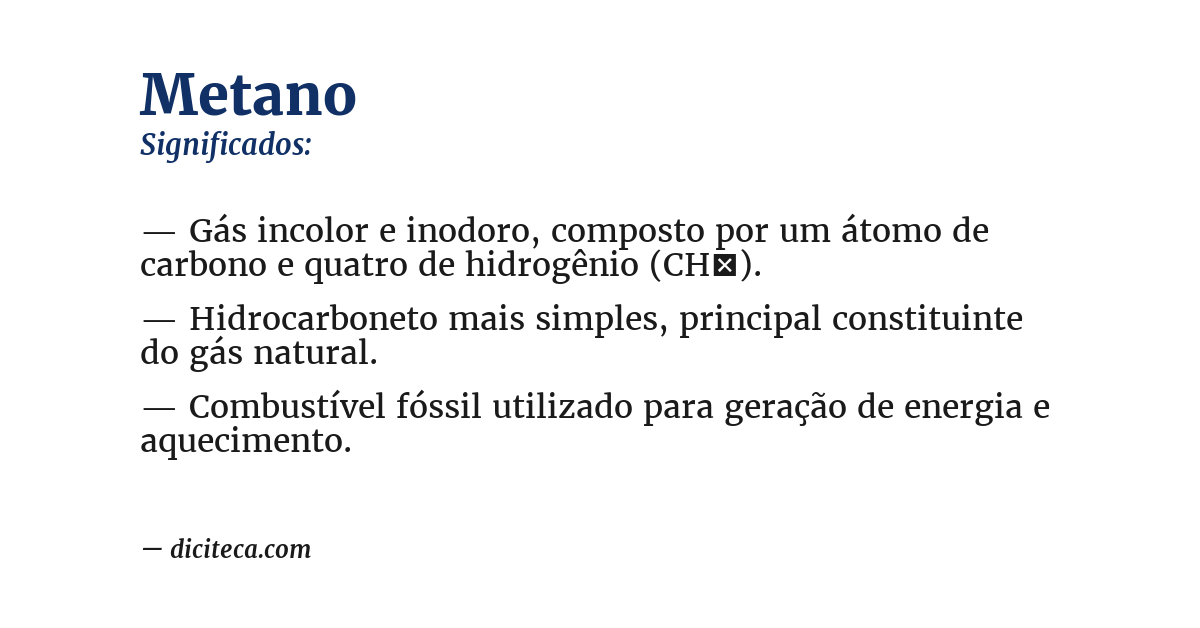 Significado de metano