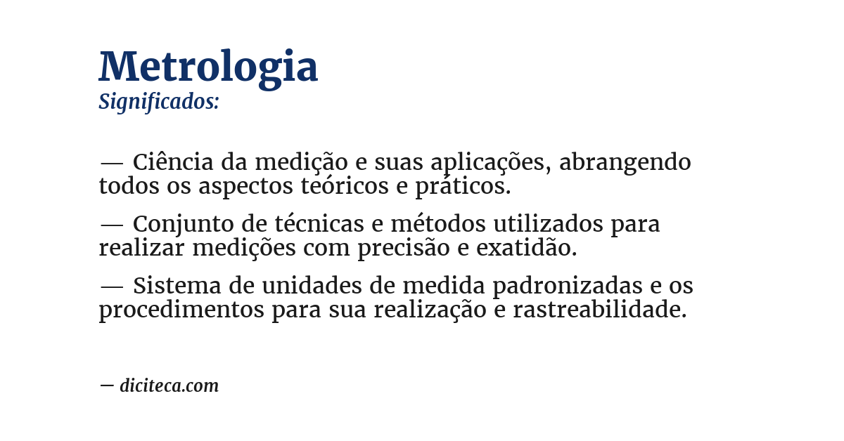 Significado de metrologia